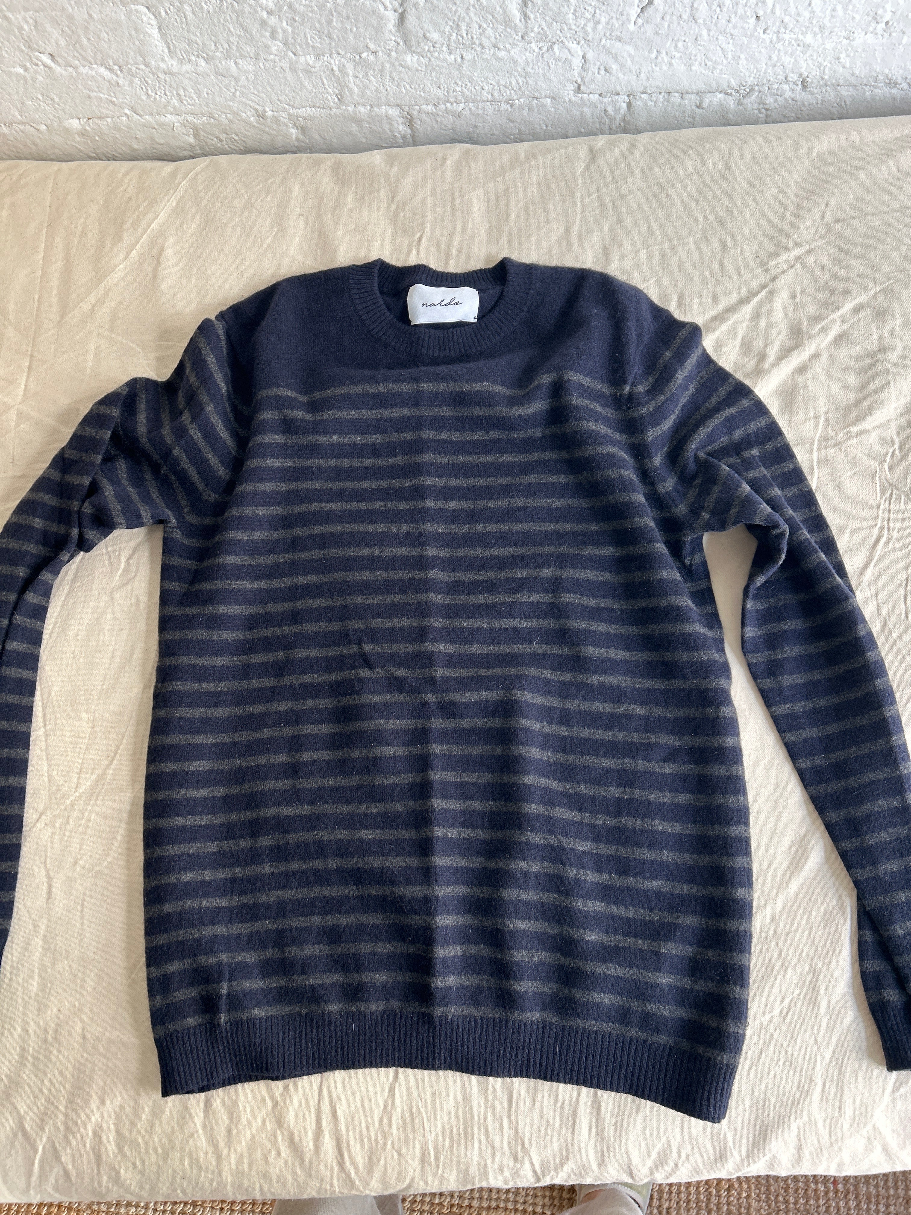 Nardo Blue and grey striped Cashmere sweater