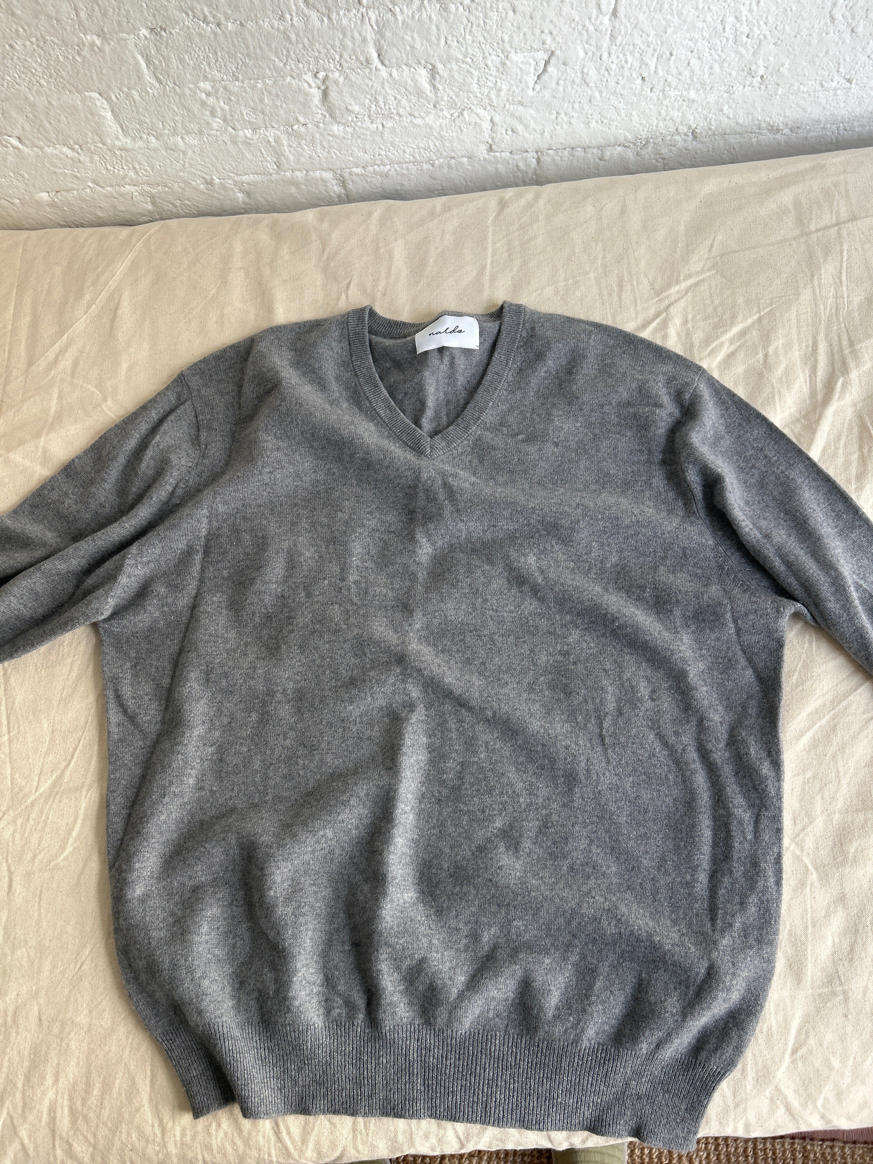 Nardo Grey V Neck Sweater Cashmere